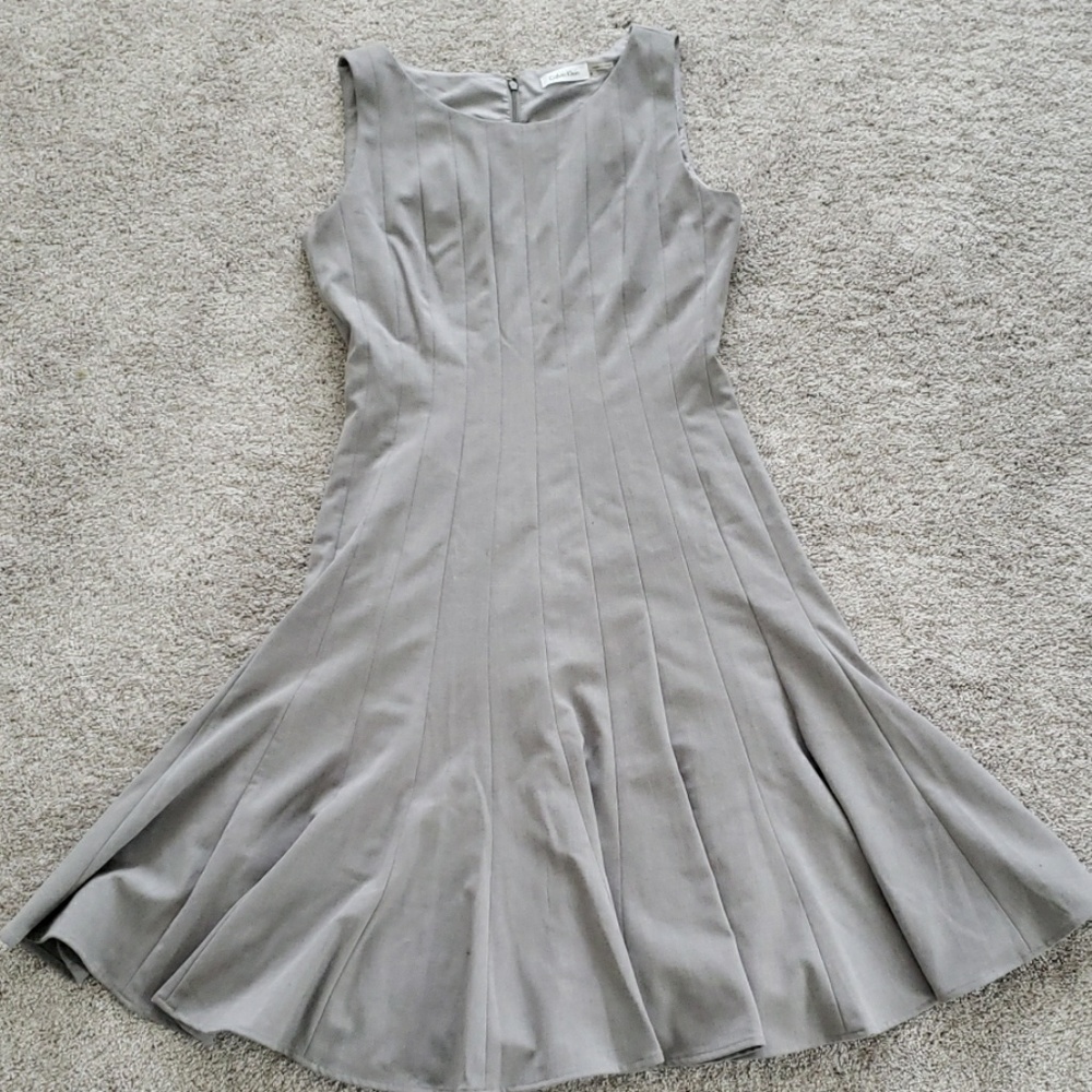 ✔️SOLD✔️Gray Calvin Klein Fit and Flare Dress